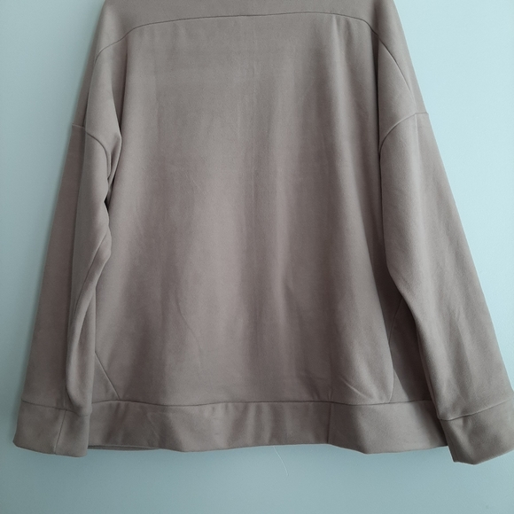 ๐ MONDETTA Light Fleece Jacket Full-zip Taupe PLUS Sz XXL - Picture 8 of 10